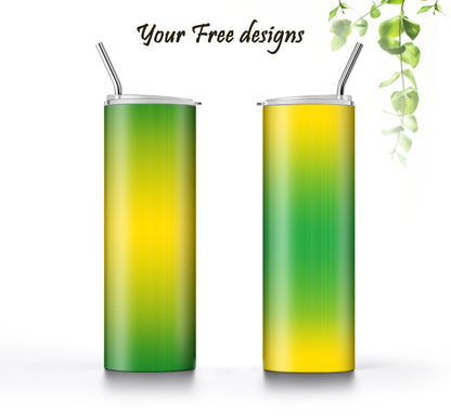 3 Yellow to Green 20oz tumbler sublimation designs
