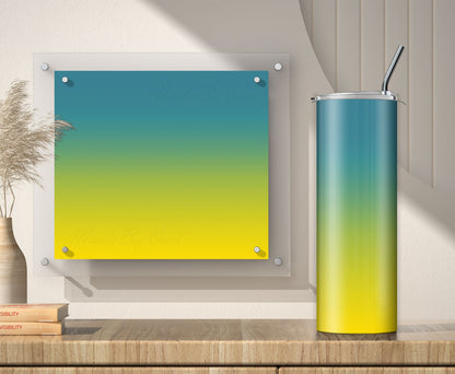 Teal to Yellow Tumbler Sublimation Designs – 20oz, 3 PNG Wraps Mini Bundle