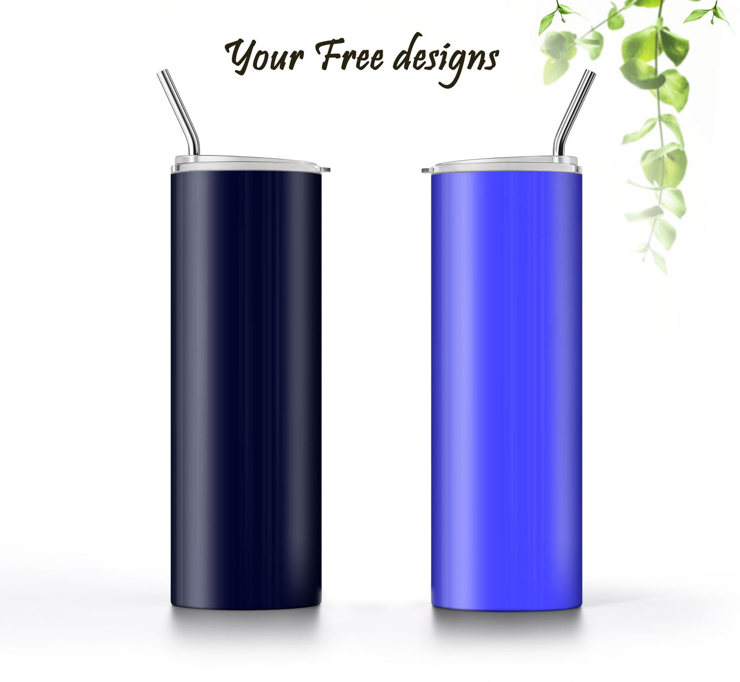 3 Blue Tumbler Sublimation Designs – 20oz, 3 PNG Wraps Mini Bundle