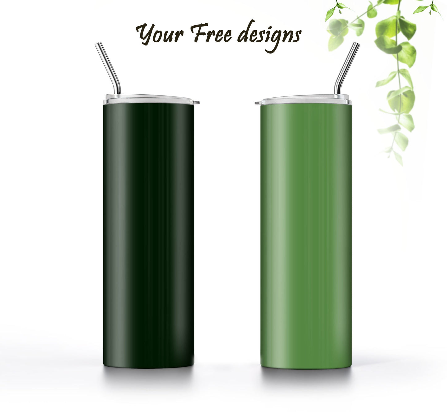 Dark Green Sublimation Designs for 20oz Tumbler – 3 PNG Wraps