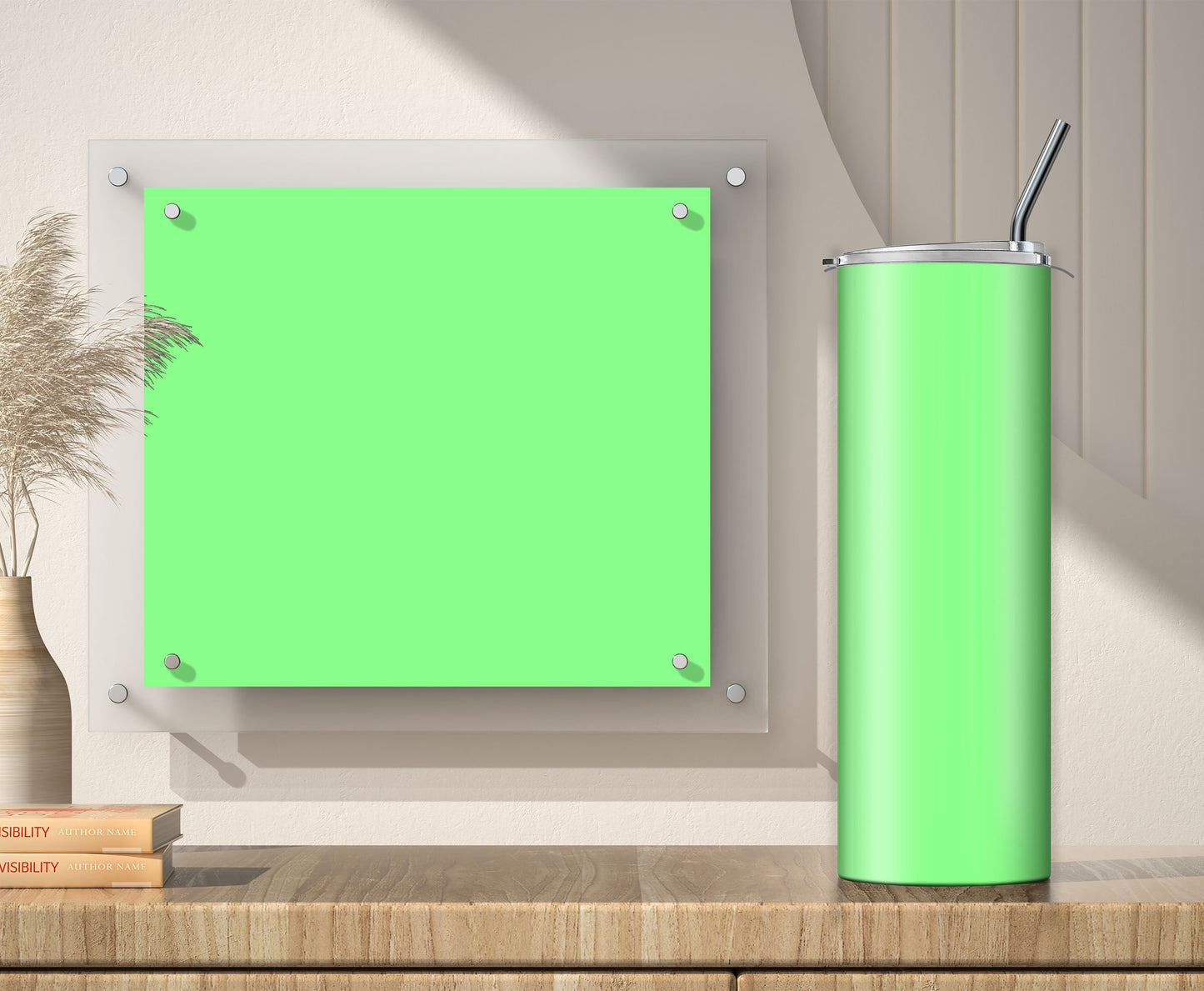 3 Light Green Tumbler Sublimation Designs – 3 PNG Wraps (20oz)