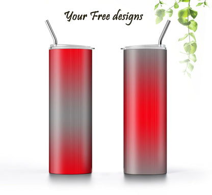 3 Red to Gray Tumbler Sublimation Designs – Ombre, 20oz, 3 PNG Wraps