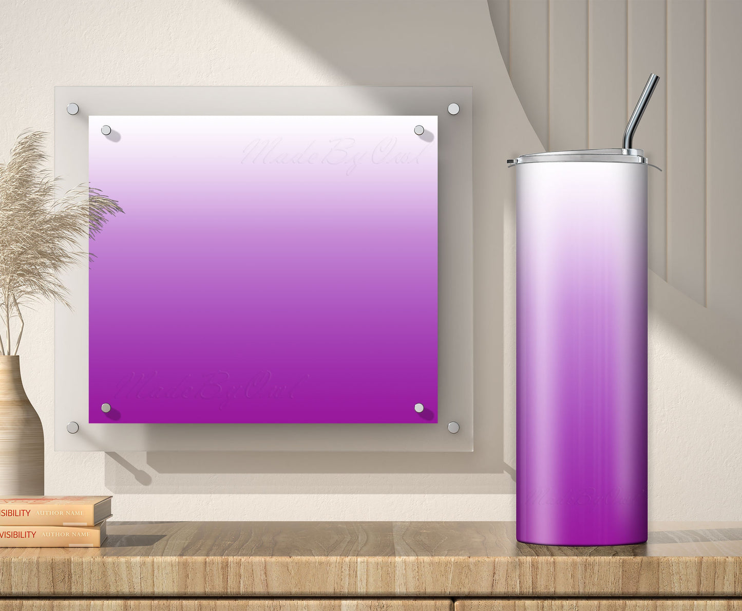 3 White to Purple 20oz tumbler sublimation designs