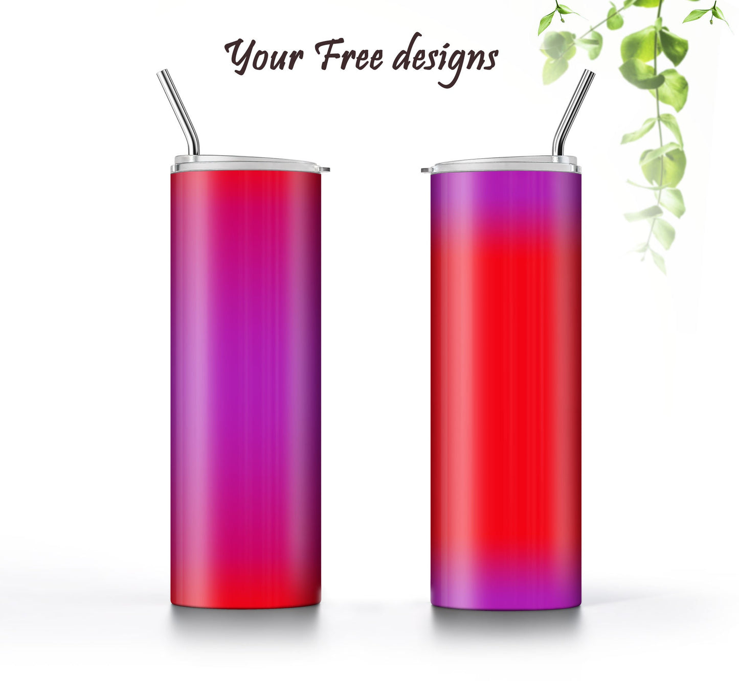 3 Red to Purple Ombre 20oz Tumbler Sublimation Designs, Wraps Mini Bundle