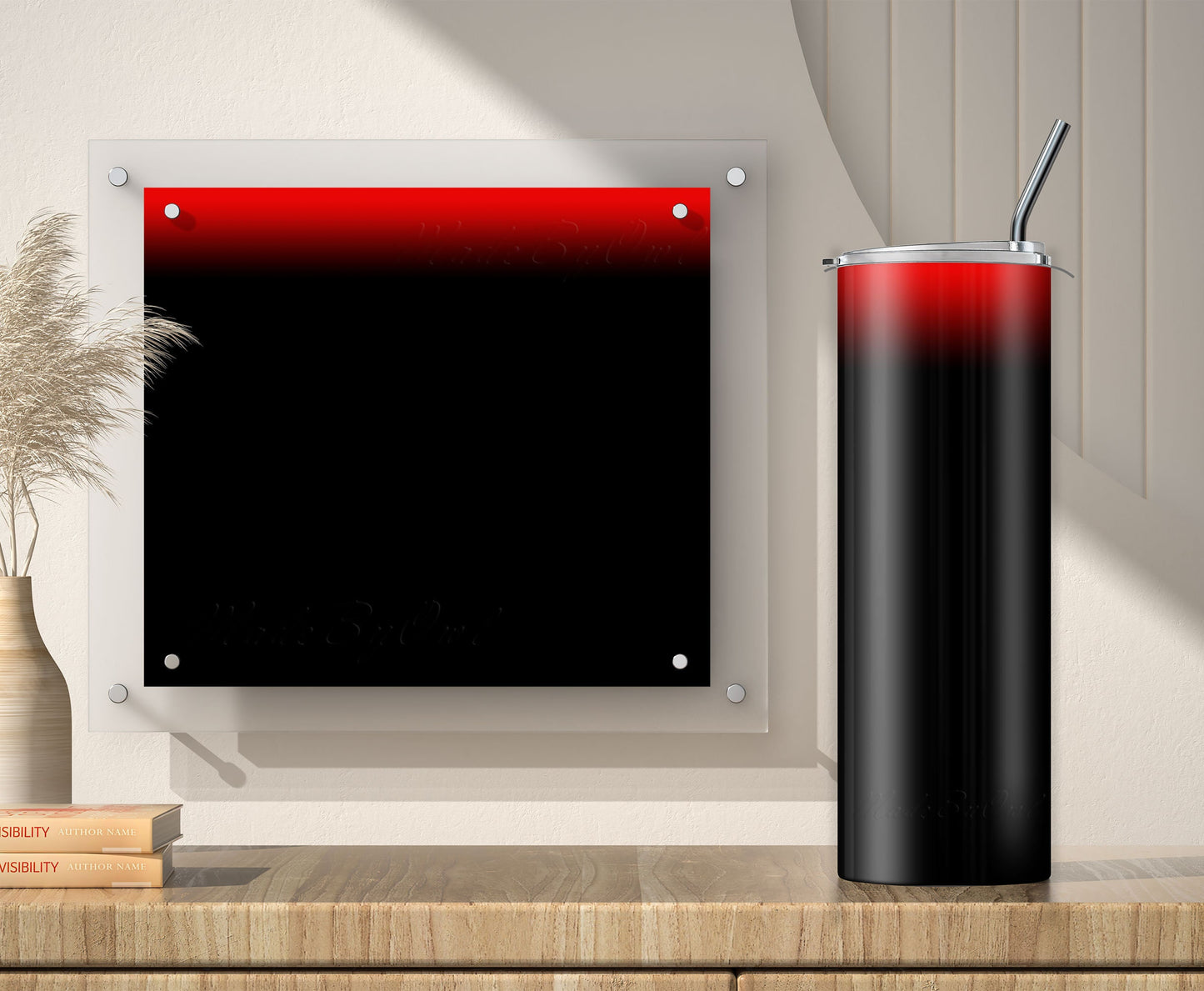 Red to Black Tumbler Sublimation Designs – 20oz, 3 PNG Wraps Mini Bundle
