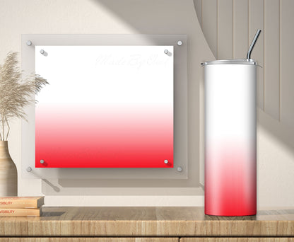 3 White to Red Ombre 20oz tumbler sublimation designs