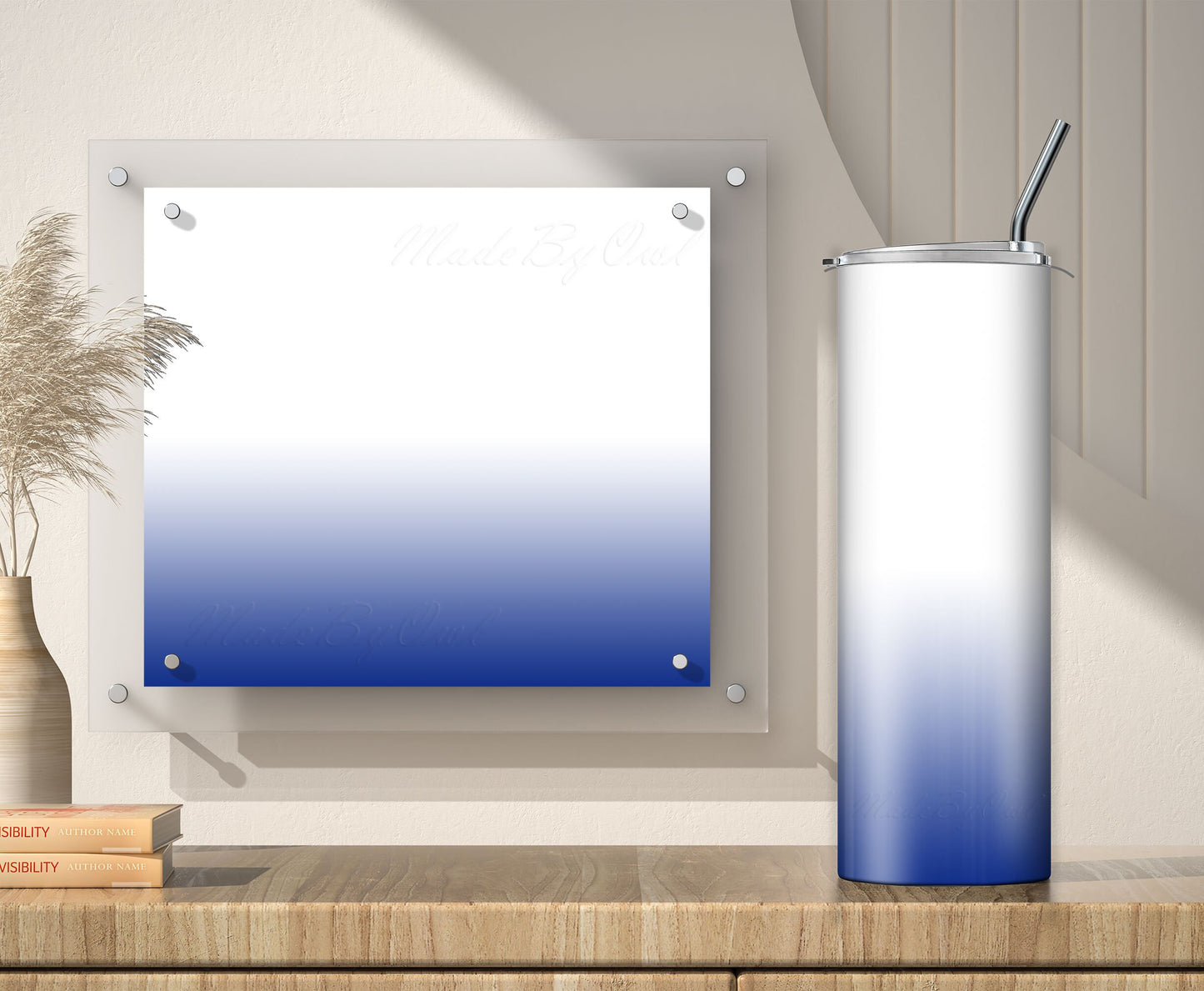 3 White to Blue Ombre 20oz Tumbler Sublimation Designs, Wraps Mini Bundle