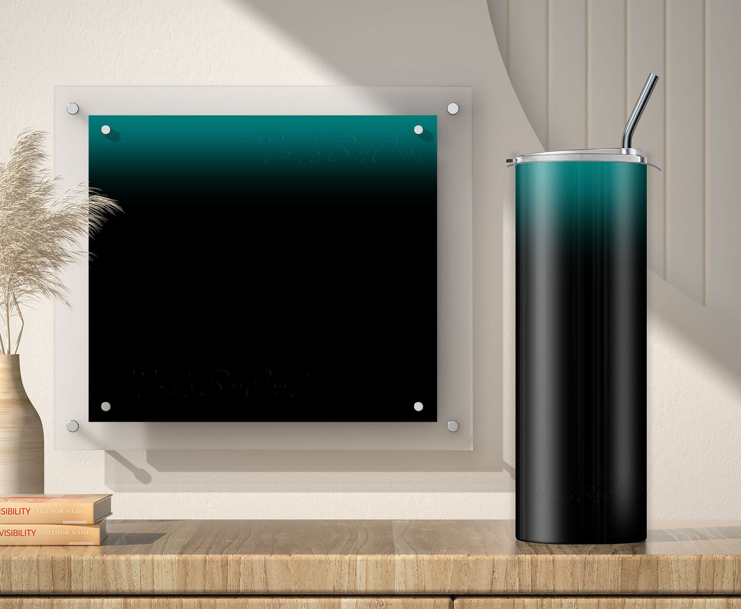 3 Teal to Black 20oz tumbler sublimation designs