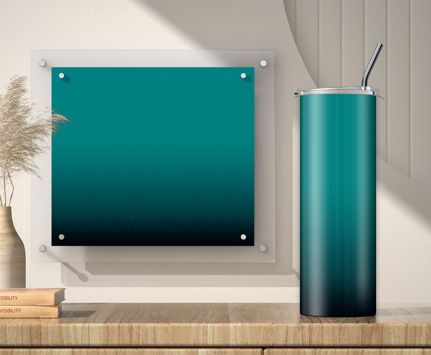 3 Teal to Black 20oz tumbler sublimation designs