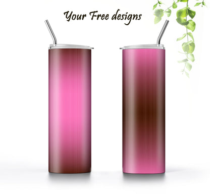 3 Pink to Brown 20oz tumbler sublimation designs