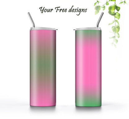 3 Pink to Green Ombre 20oz Tumbler Sublimation Designs, Wraps Mini Bundle