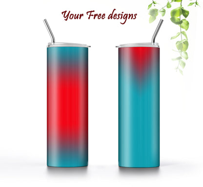 3 Red To Teal 20oz tumbler sublimation designs