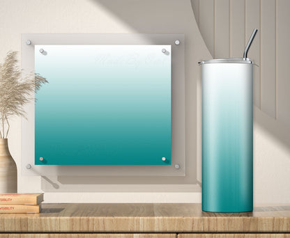 3 White to Teal 20oz tumbler sublimation designs