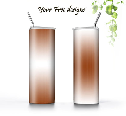 3 White to Brown 20oz tumbler sublimation designs