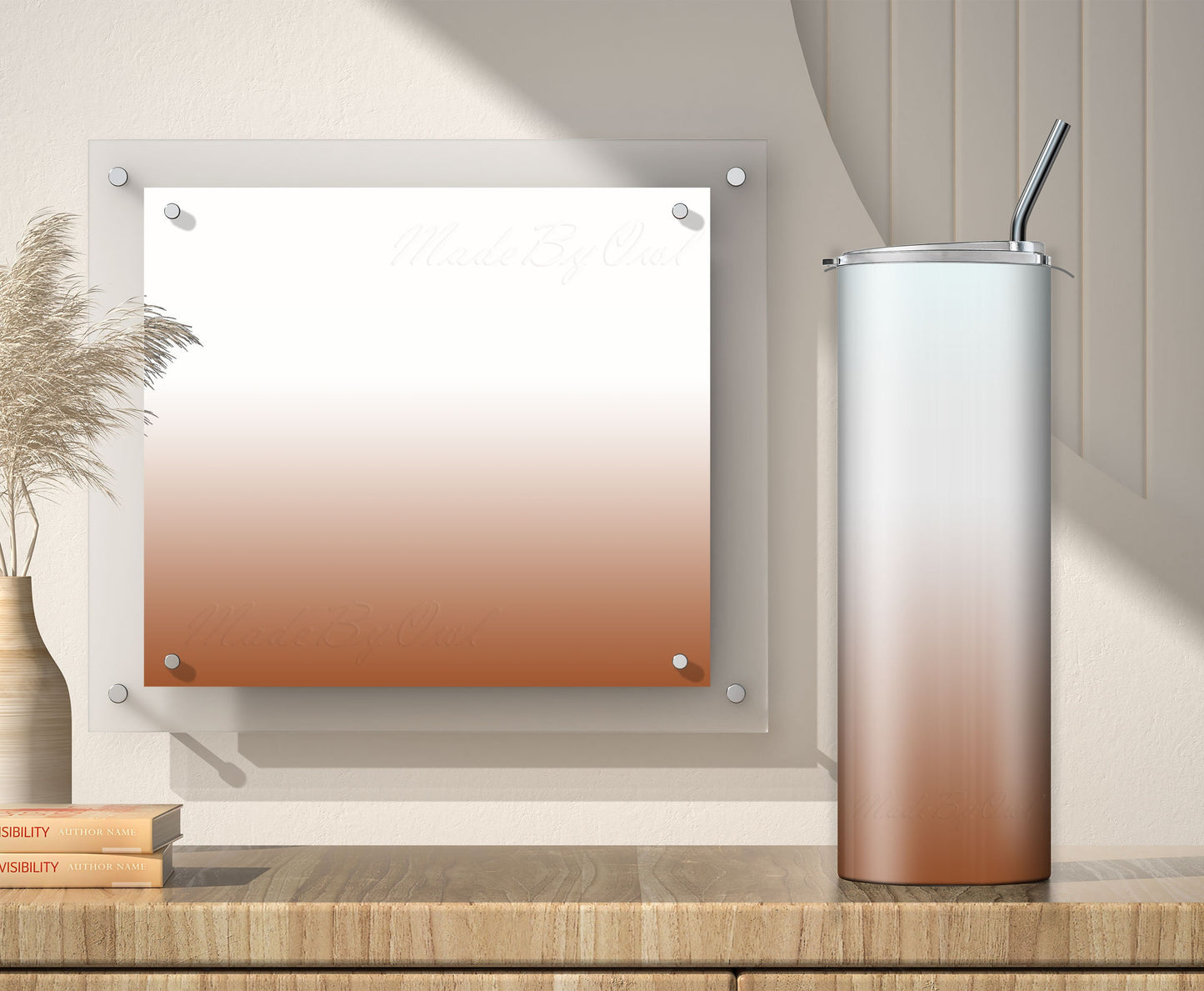 3 White to Brown 20oz tumbler sublimation designs