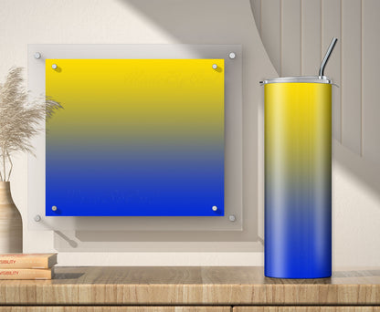 3 Yellow to Blue Tumbler Sublimation Designs – 20oz, 3 PNG Wraps Mini Bundle