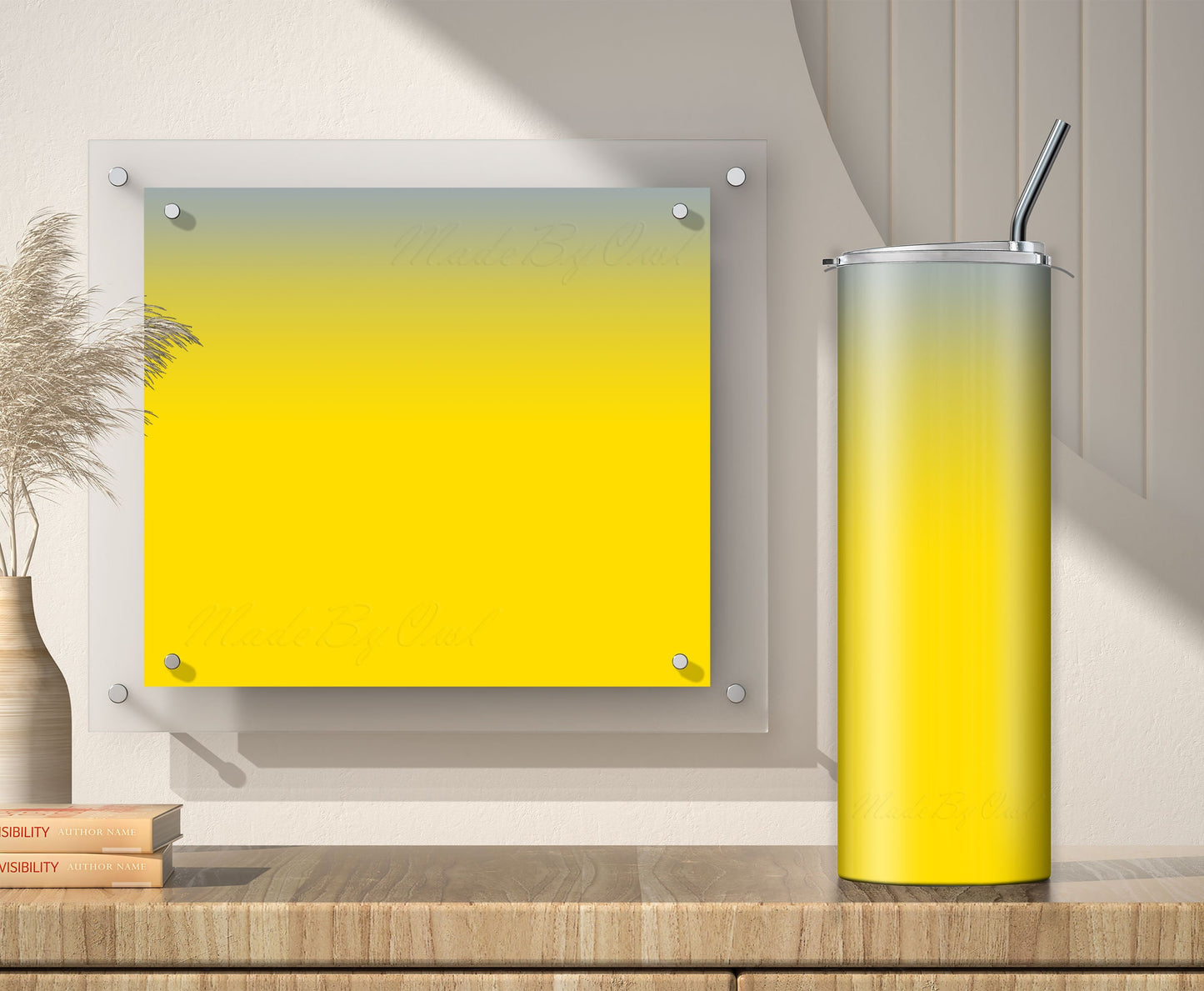 3 Gray to Yellow tumbler sublimation designs for 20oz tumblers