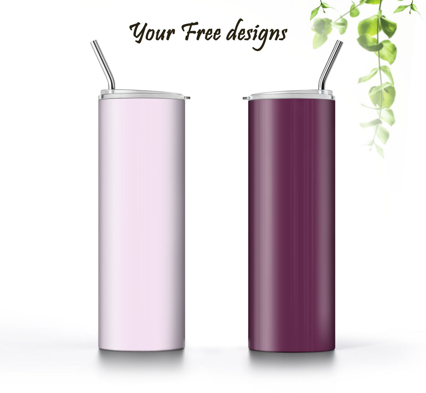 3 Pastel Purple Pastel Tumbler Sublimation Designs – 3 PNG Wraps (20oz)