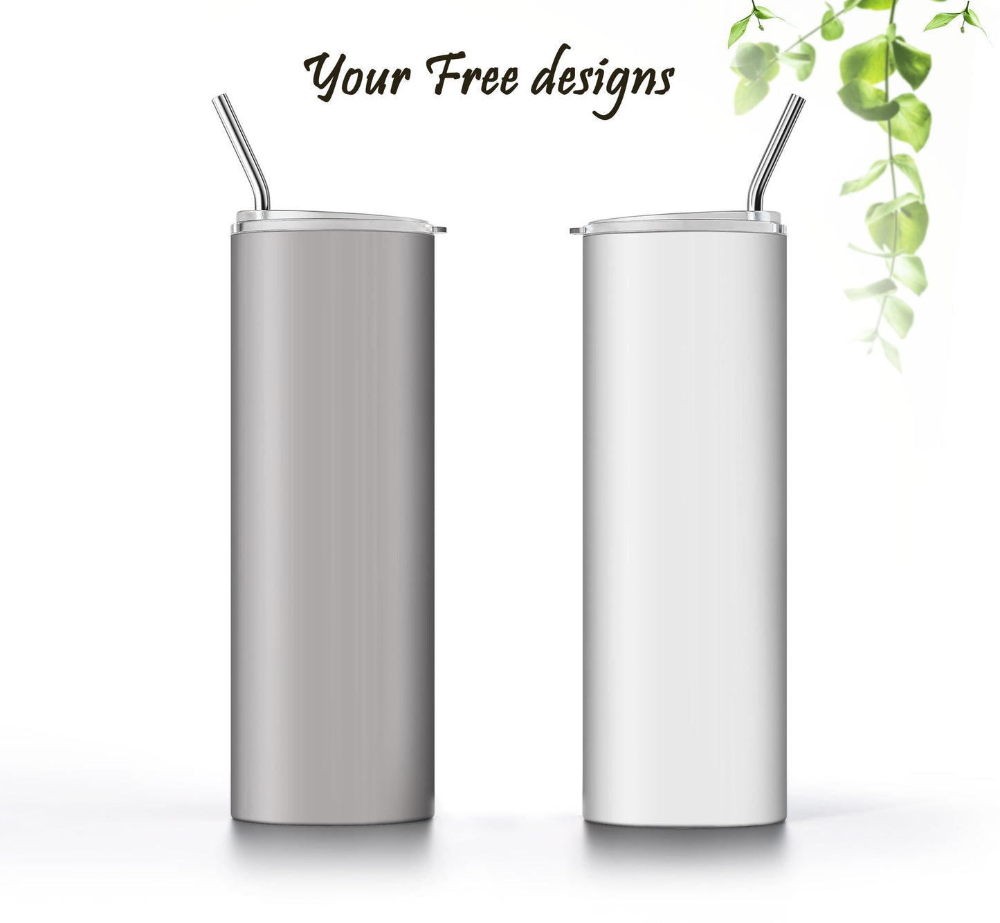 Monochrome Sublimation Designs for 20oz Tumbler – 3 PNG Wraps