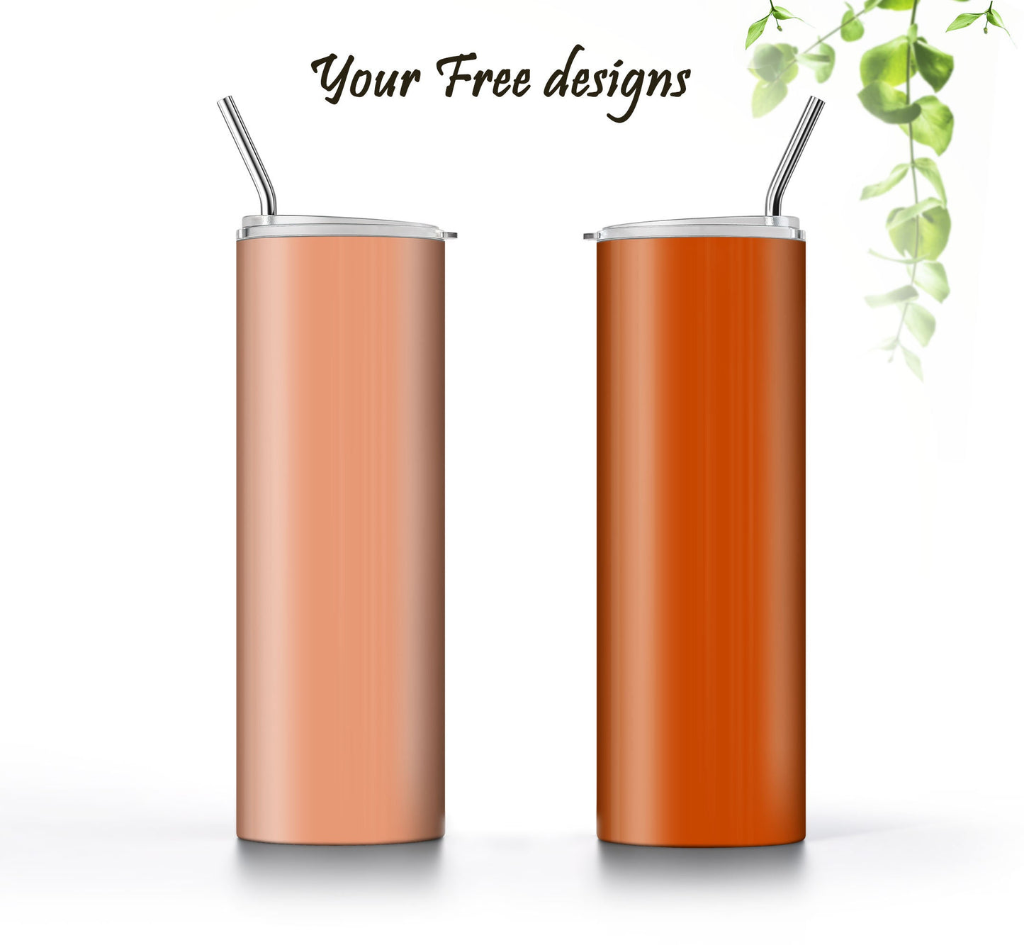 3 Orange Tumbler Sublimation Designs – 3 PNG Wraps (20oz)