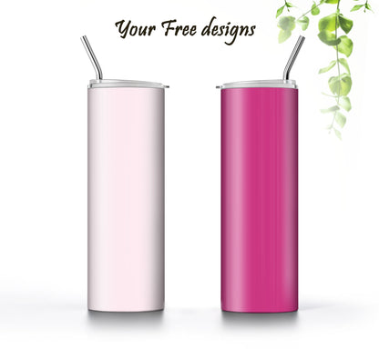 3 Pink Tumbler Sublimation Designs – 20oz, 3 PNG Wraps Mini Bundle