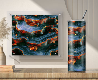 Black Geode Tumbler Wrap, Sublimation Design, PNG Download