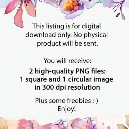 Boho Flowers Wind Spinner Sublimation Design Instant Download