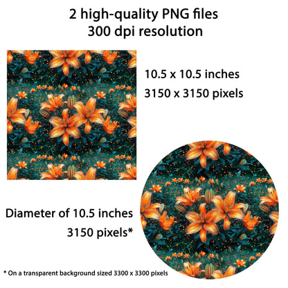 Tiger Lily Flower Wind Spinner Sublimation Design Download