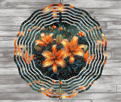 Tiger Lily Flower Wind Spinner Sublimation Design Download