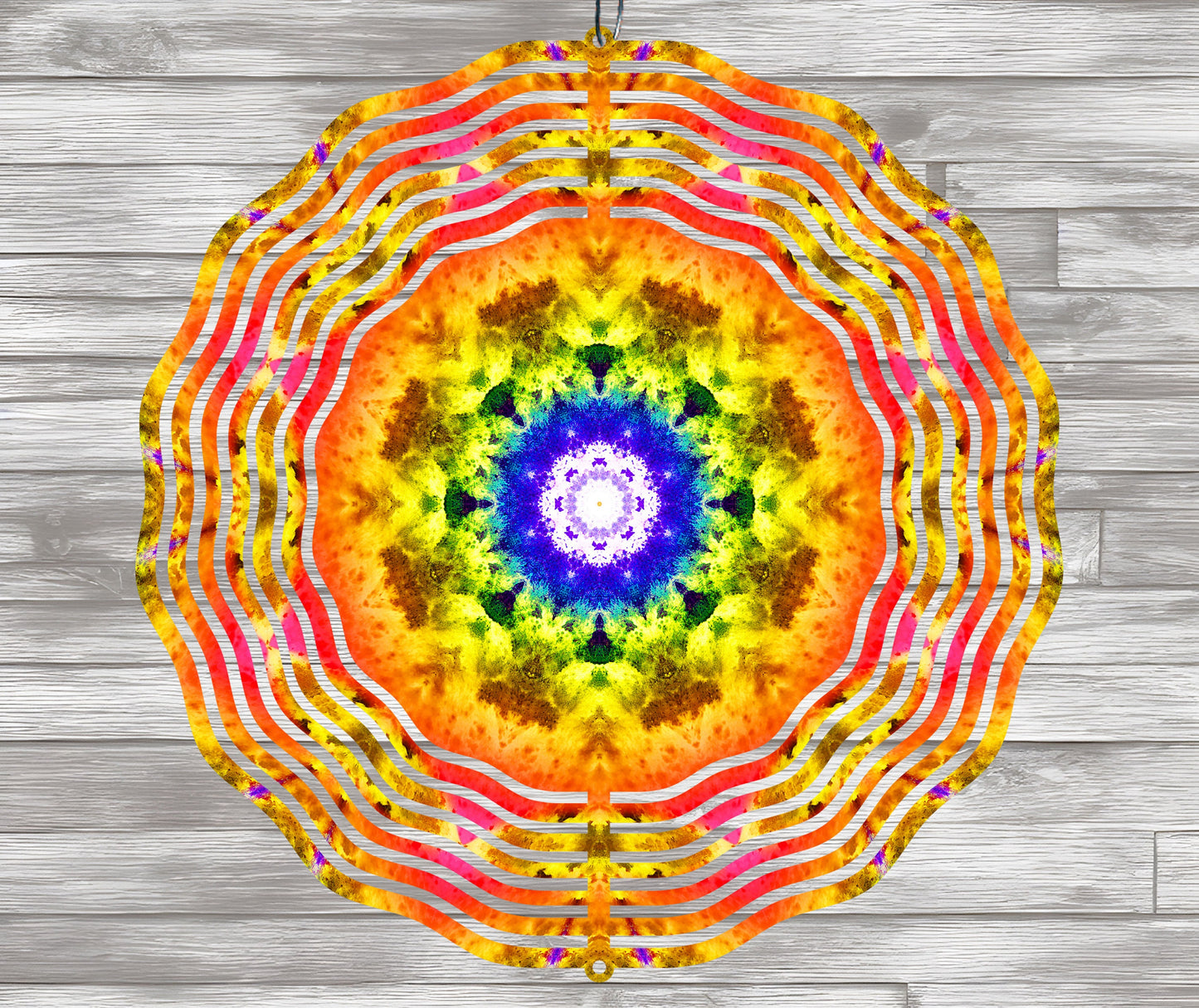Orange Mandala Wind Spinner Sublimation Design Digital Download