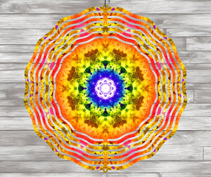 Orange Mandala Wind Spinner Sublimation Design Digital Download