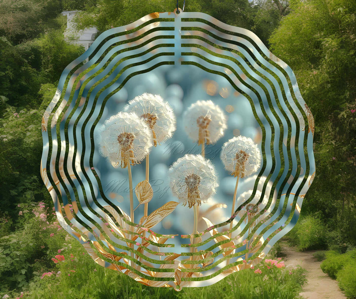 3D Dandelions Wind Spinner Sublimation Design, PNG Download