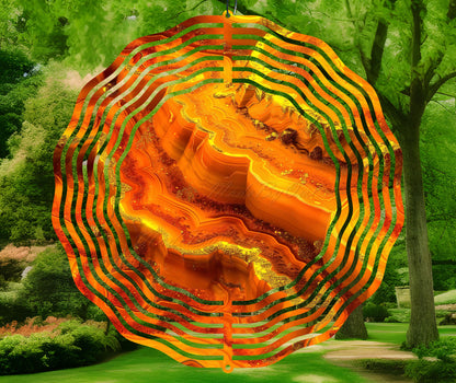 3D Gold Geode Wind Spinner Sublimation Design, PNG Download