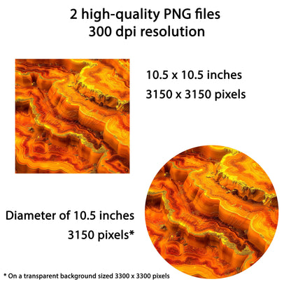 3D Gold Geode Wind Spinner Sublimation Design, PNG Download