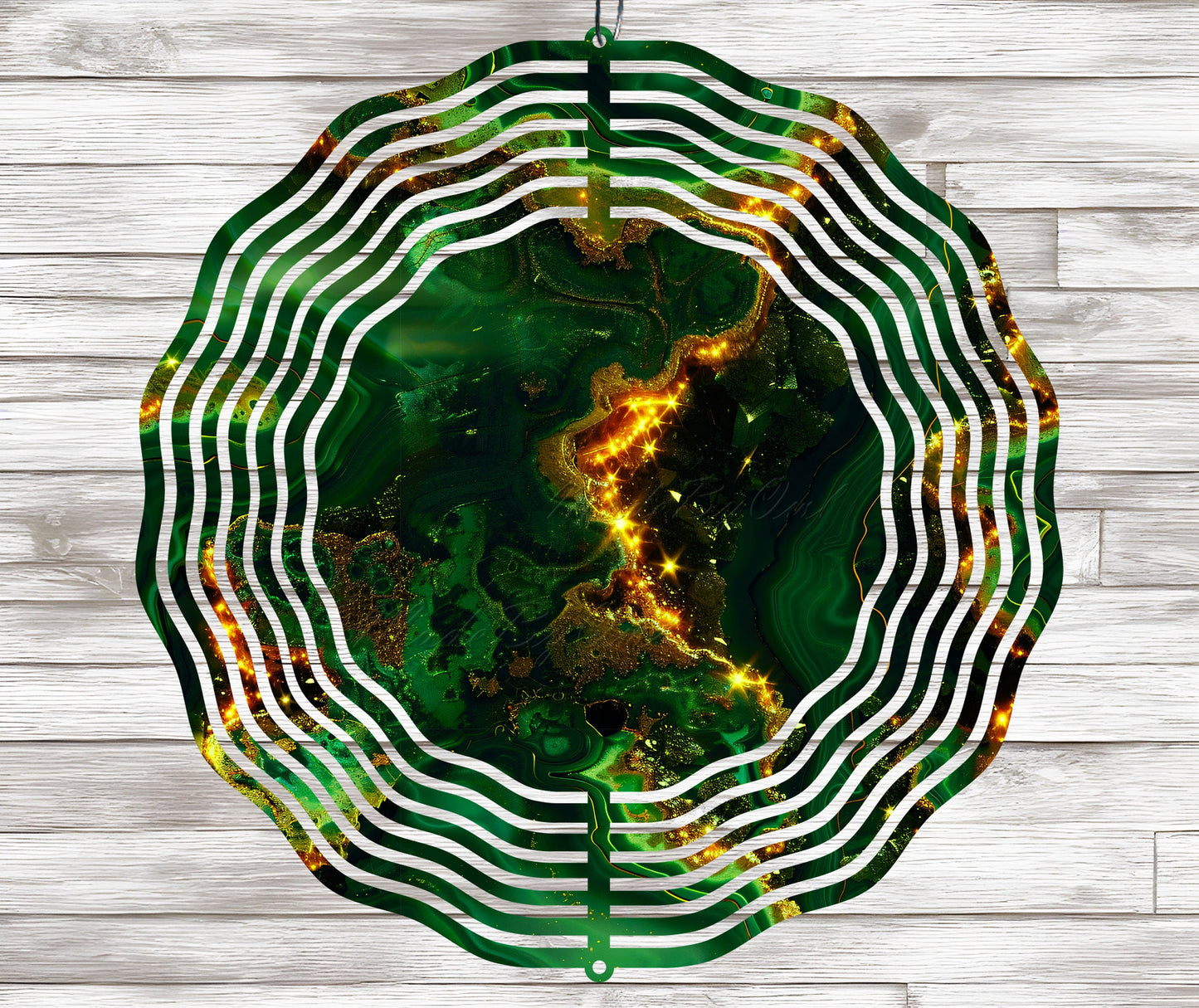3D Emerald Green Geode Wind Spinner Sublimation Design