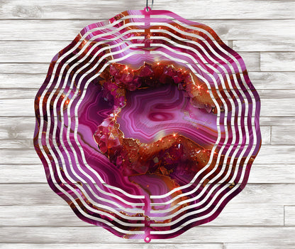 3D Pink Geode Wind Spinner Sublimation Design - Download