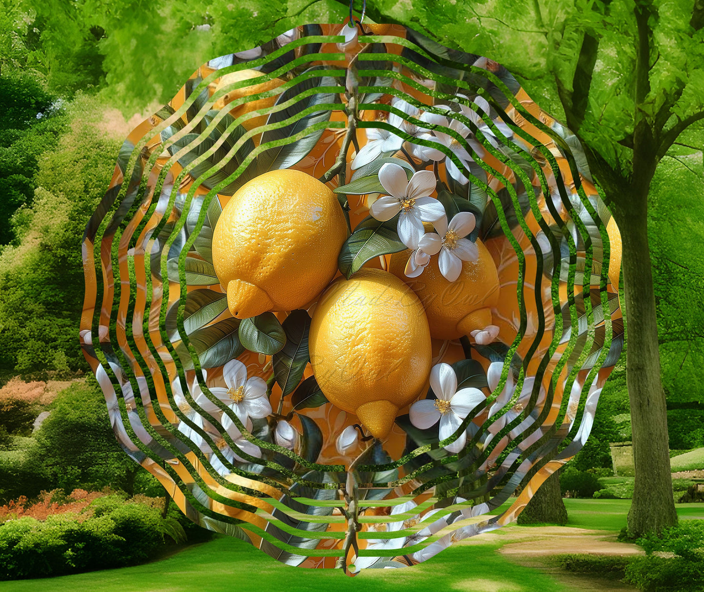 3D Lemons Wind Spinner Design - Sublimation PNG Download