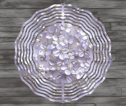 3D Lilac Flowers Wind Spinner Sublimation Design - PNG Download