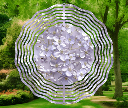 3D Lilac Flowers Wind Spinner Sublimation Design - PNG Download