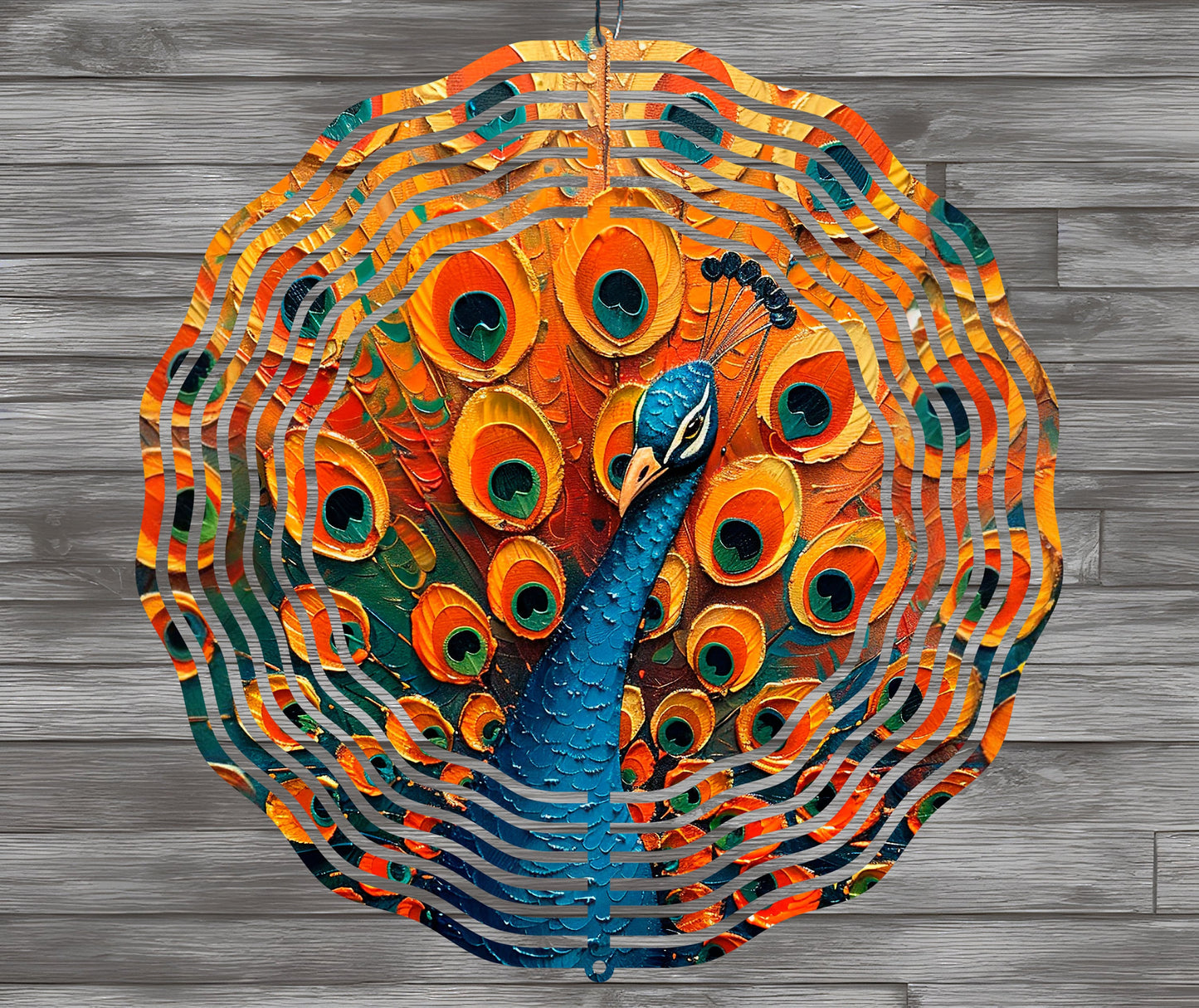 3D Peacock Wind Spinner Sublimation Design Digital Download