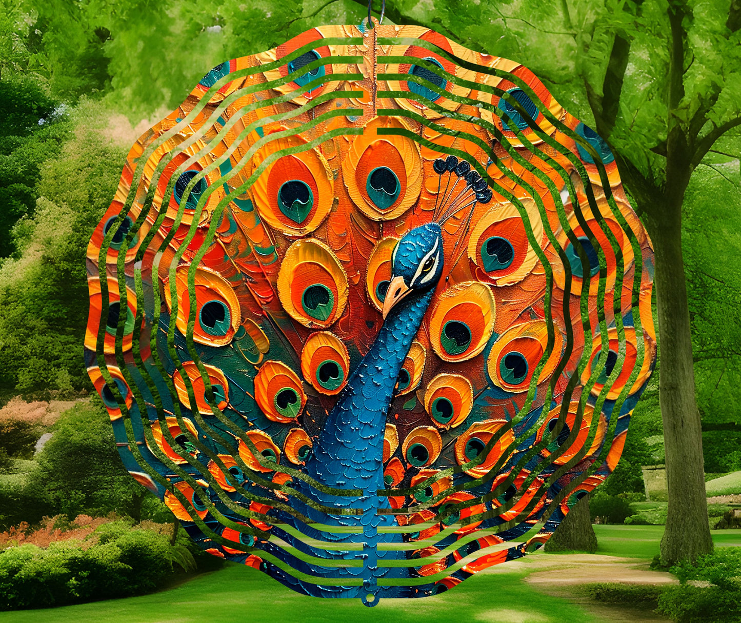 3D Peacock Wind Spinner Sublimation Design Digital Download