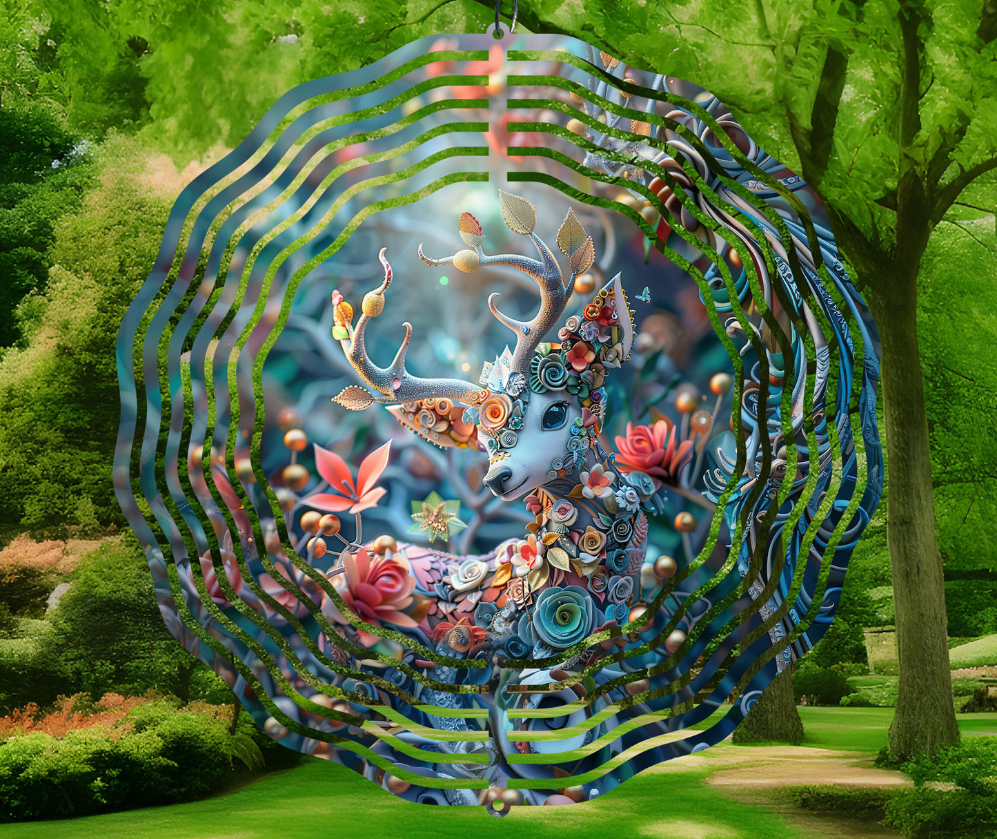 3D Deer Wind Spinner Sublimation Design, PNG Download