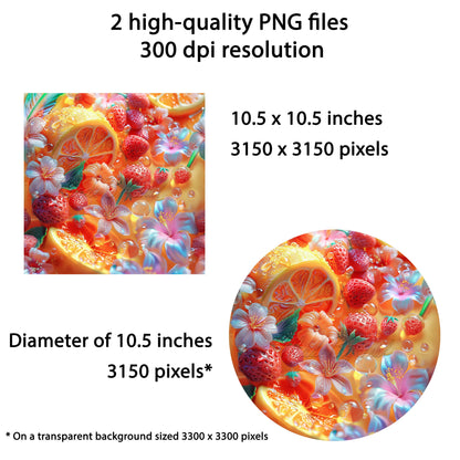 Summer 3D Wind Spinner Design – Sublimation PNG Download