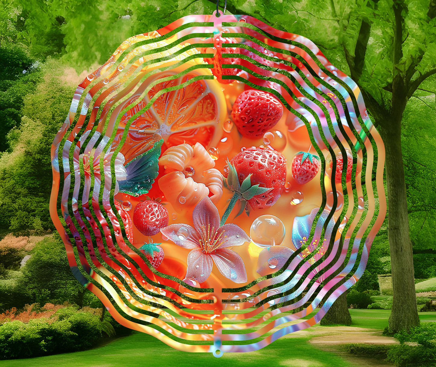 Summer 3D Wind Spinner PNG, Tropical Sublimation Design, Garden Windspinner PNG for 10 Inch Spinner, Wind Spinner PNG Digital Download