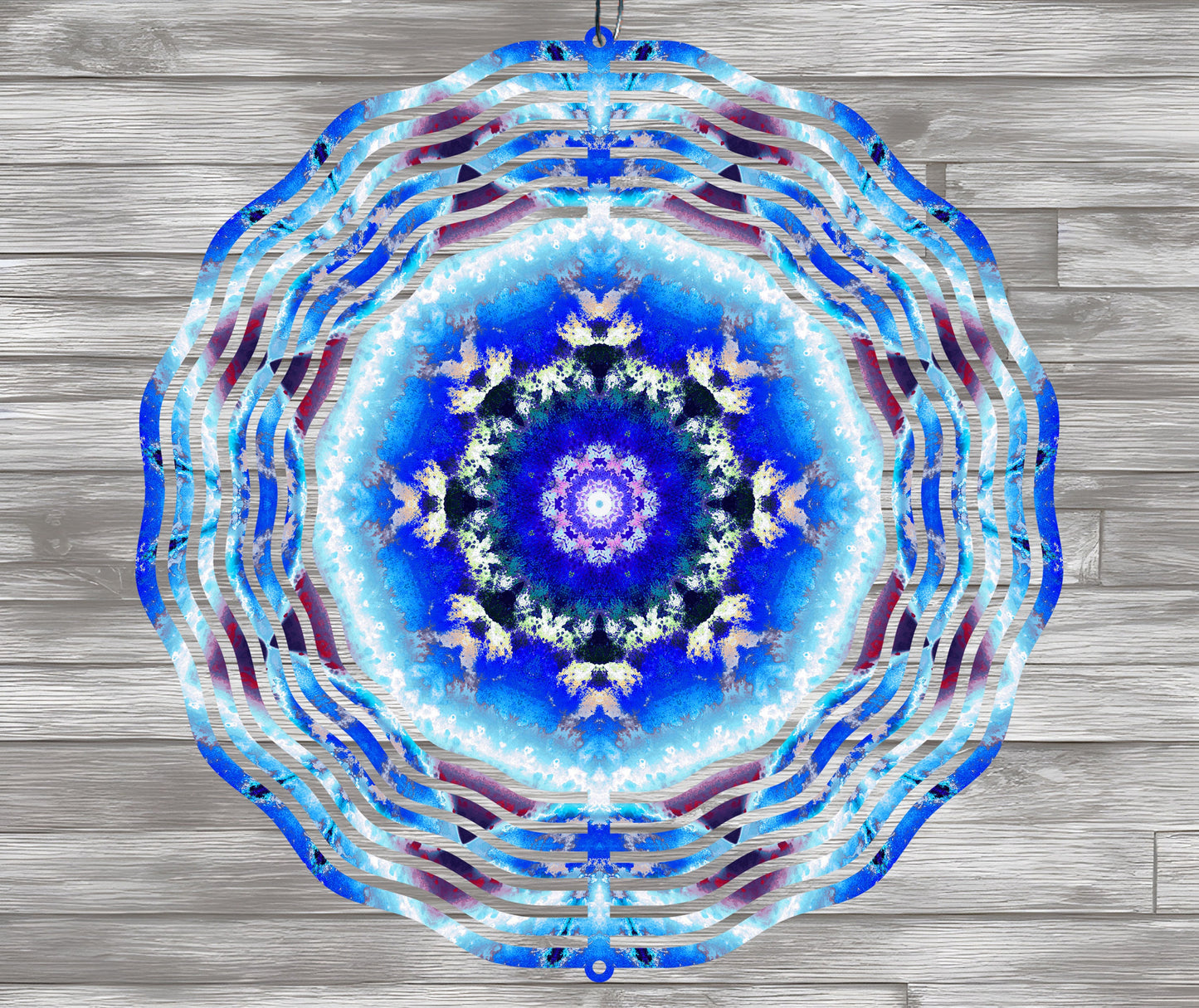 Blue Mandala Wind Spinner Sublimation Design Digital Download