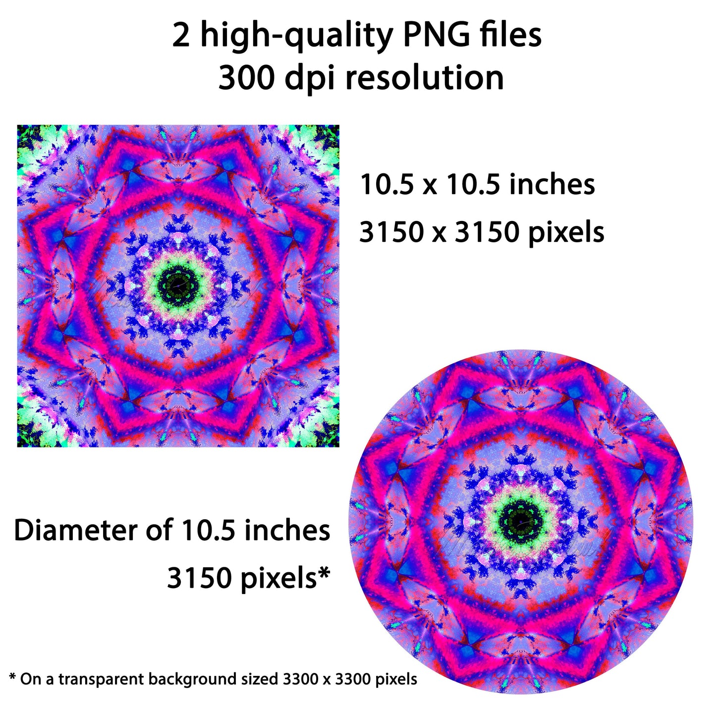 Purple Mandala Wind Spinner Sublimation Design Download