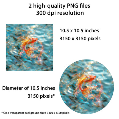 Goldfish Wind Spinner Design – Sublimation PNG Download