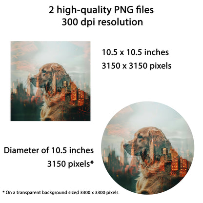 Sublimation Design: Golden Retriever Wind Spinner – PNG