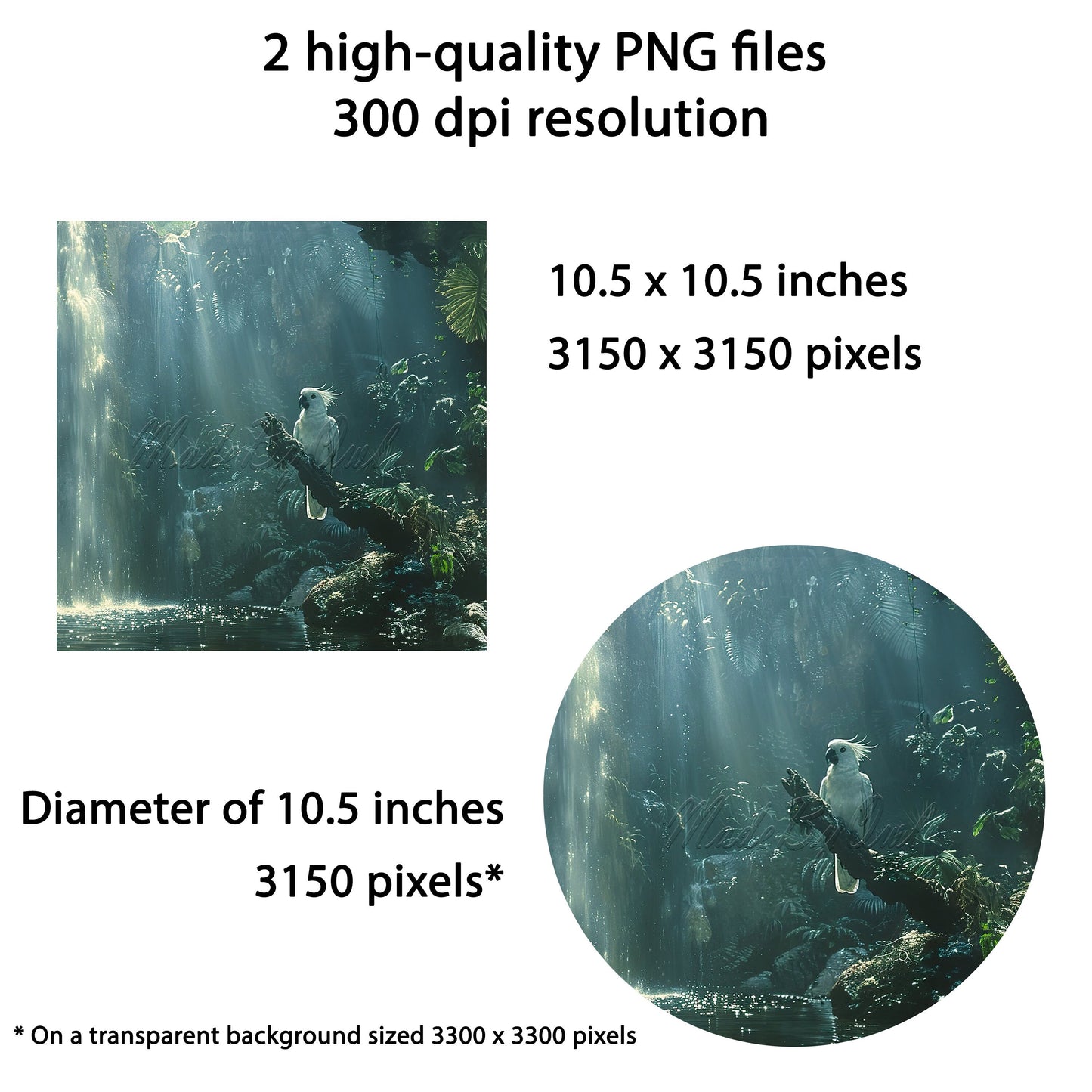 Cockatoo Parrot Wind Spinner Sublimation Design Download