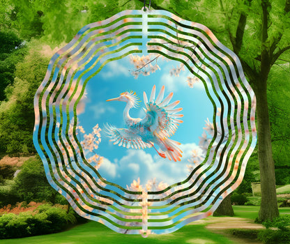 Heron Bird Wind Spinner Sublimation Design Download